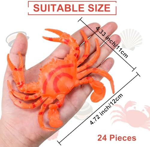 Poen 24 Pcs Realistic Plastic Crab Decorations