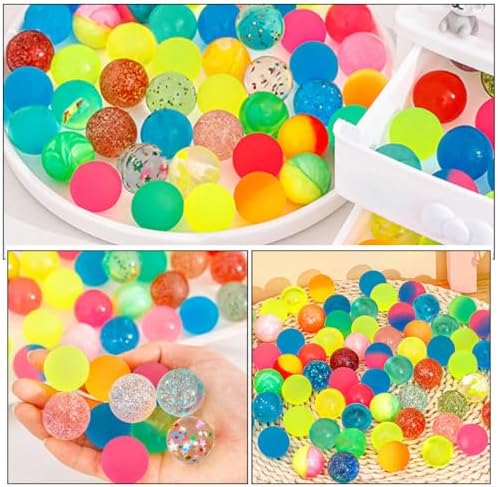 100pcs Colorful Elastic Bouncy Balls for Kids
