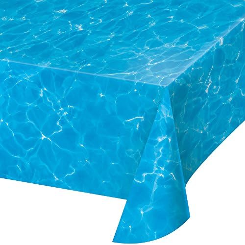 Creative Converting 329657 Plain Water Print Plastic Tablecloth 1