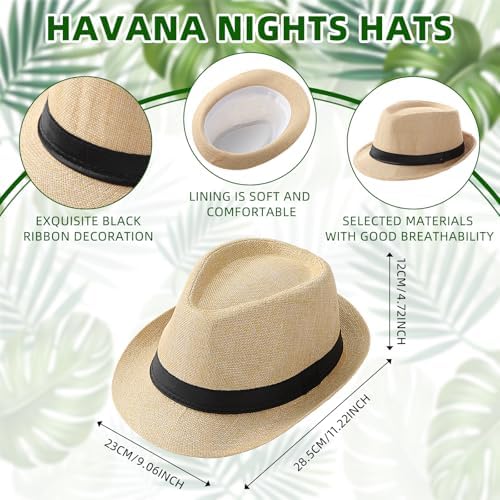 20 Pack Cuban Style Panama Hats for Party Decor