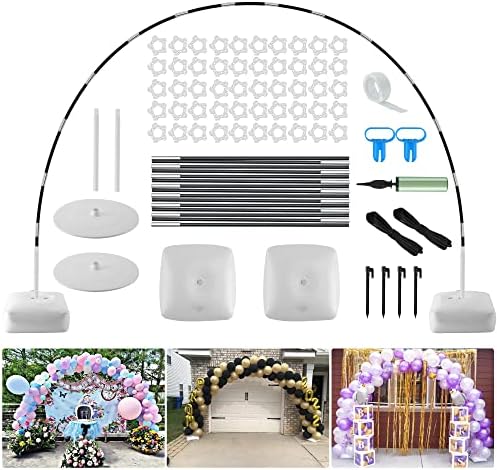 Improved Balloon Arch Kit 10ft Wide 9ft Tall Adjustable Stand