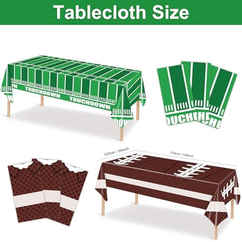 Football Party Supplies Kit Serve 24 Includes Plates Cups Napkins Banner Tablecloth