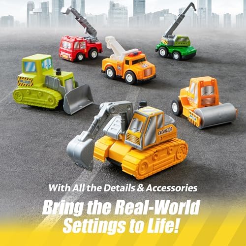 JOYIN 18 Pcs Friction Powered Toy Vehicles Set