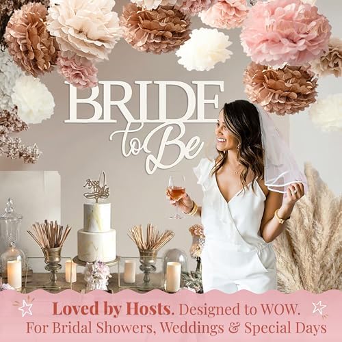 Vidal Crafts 20-Piece Boho Tissue Paper Pom Poms
