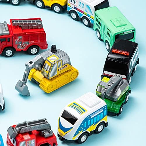 JOYIN 18 Pcs Friction Powered Toy Vehicles Set