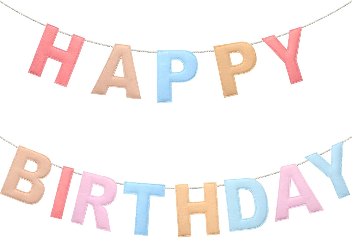 Felt Happy Birthday Garland Rainbow Banner Reusable Party Decor