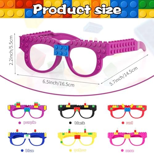 6 Pcs DIY Building Bricks Glasses for Kids