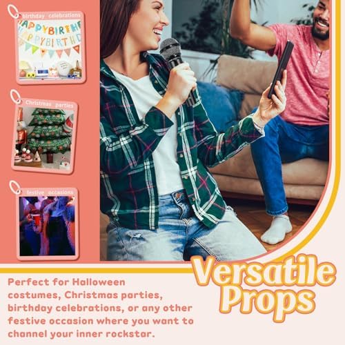 3 Pack Plastic Fake Microphone for Halloween Birthday Party