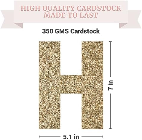 Pre-Strung Gold Glitter Birthday Banner - No DIY