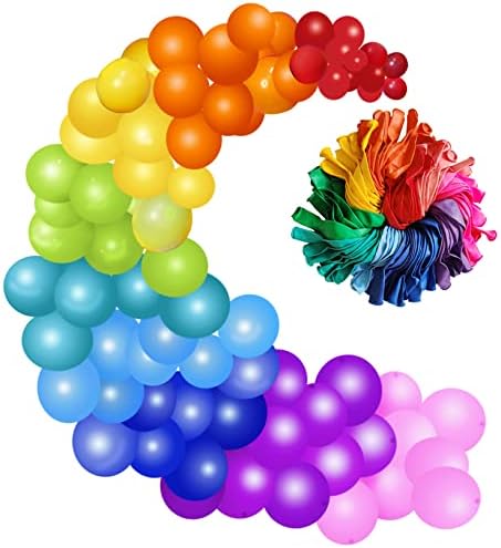 Runch 100pcs 12inch Multicolor Latex Balloons