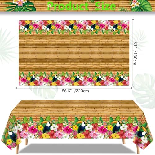 Dvaorc 4 Pack Tropical Luau Tablecloths