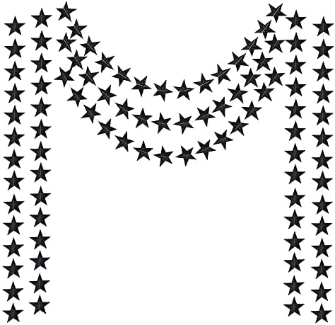 Honbay 2PCS Double Side Glitter Star Garland