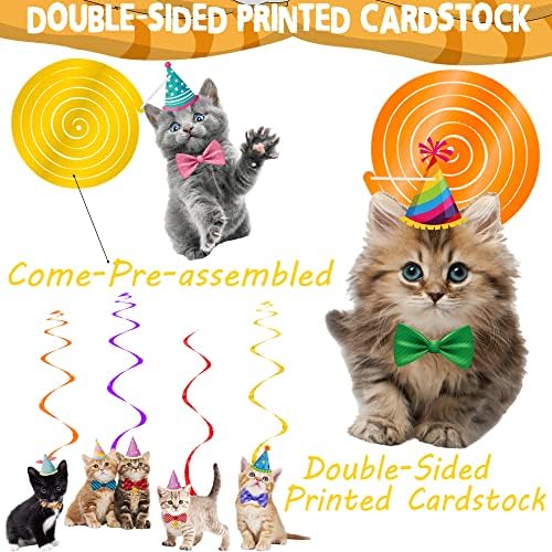 20Pcs Cat Themed Hanging Swirl Decorations