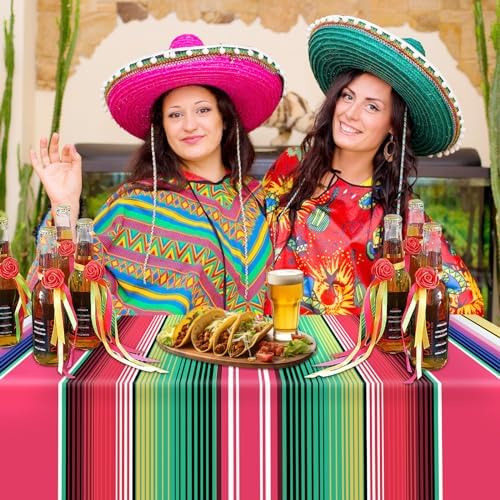Hxezoc 3 Pack Mexican Striped Tablecloths 54x108 Inch