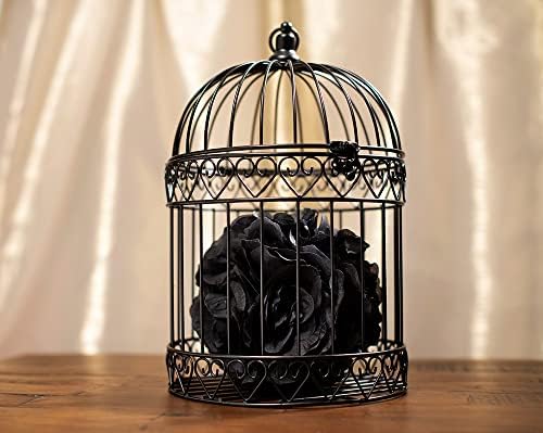 Andersons Decorative Black Wire Birdcage Wedding Centerpiece
