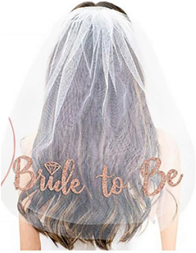 Delphinus Bride to Be Set 3 Pack Tiara Veil Sash Accessories