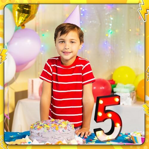 Mudder LED Glowing Cartoon Numbers Party Decorations