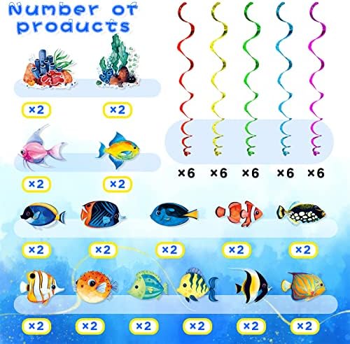 Tropical Fish Foil Streamer Banner Decor 30 Pack