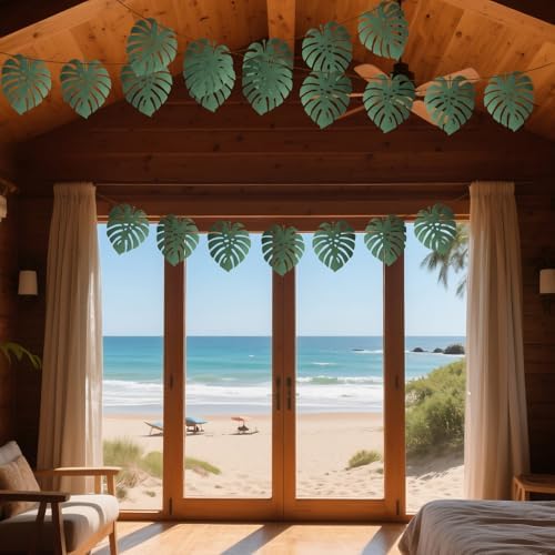 Pre-Strung Tropical Palm Garland 18FT 20PCS for Luau Parties
