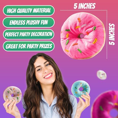 Bedwina Plush Donut Pillow Toys Pack of 12
