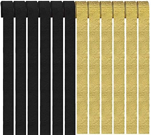 Gold and Black Crepe Paper Streamers 12 Rolls Party Decor