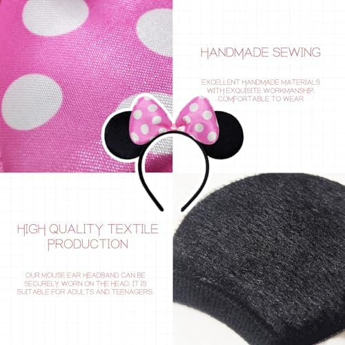 Septo 10 Pack Mouse Ears Headbands Party Decor