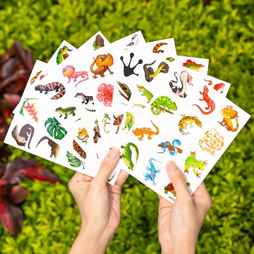 96PCS Reptile Animal Temporary Tattoos for Kids