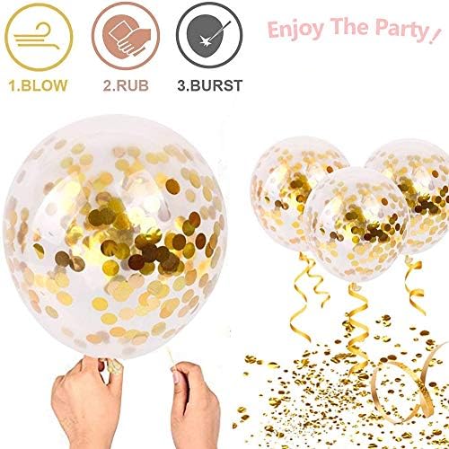 50pcs Gold Confetti Latex Balloons for Parties