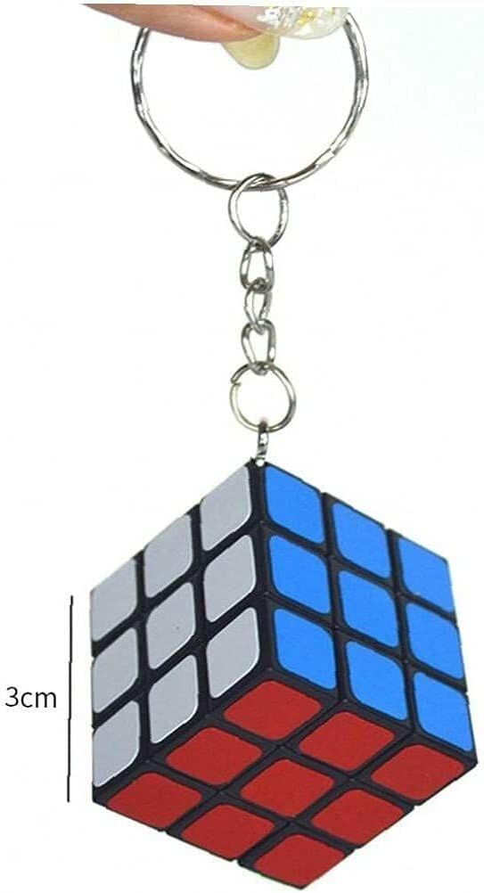 Puzzle Cube Keychain 3 Pack - Mini Magic Cube Keychain Set