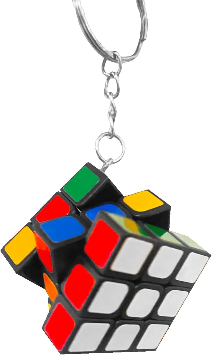 Puzzle Cube Keychain 3 Pack - Mini Magic Cube Keychain Set