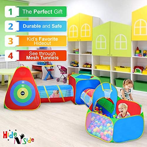 Hide N Side 5pc Kids Ball Pit Tents and Tunnels Playset