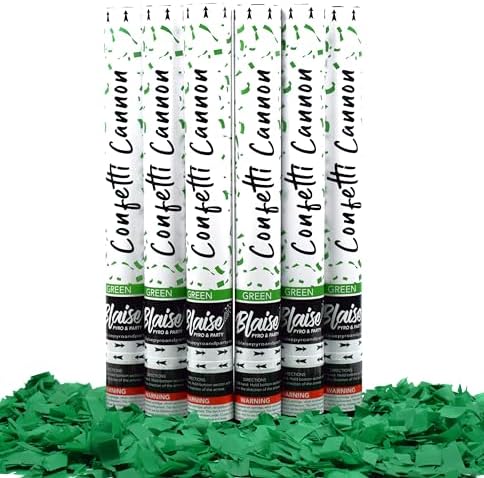 Blaise Pyro Party Green Confetti Poppers 18 6 Pack