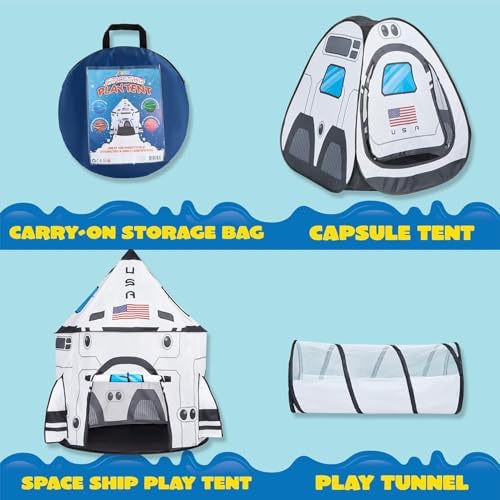 JOYIN White Space Rocket Ship Play Tent Set
