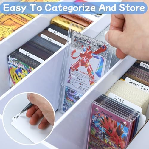 2 Pack Card Storage Boxes with 10 Dividers for Collectible Cards