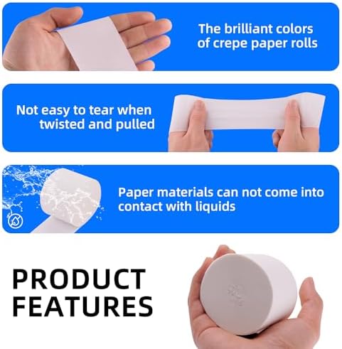 Oun Nana 6 Rolls White Streamers for Parties