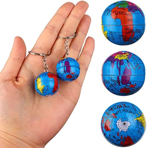1 Inch Globe Keychains with Colorful Earth Replicas