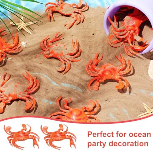 Poen 24 Pcs Realistic Plastic Crab Decorations