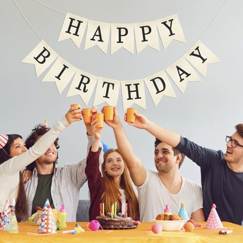 Anwyll Black Happy Birthday Banner Sign