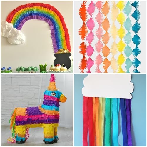 Oun Nana Crepe Paper Streamers 6 Rolls Rainbow