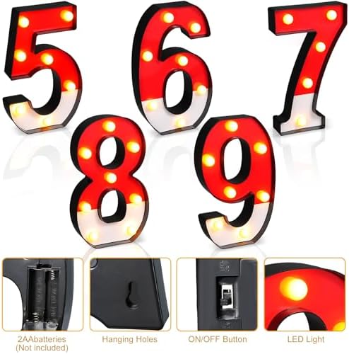 Mudder LED Cartoon Glowing Numbers Party Decorations