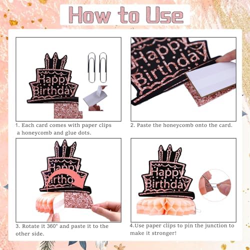 85th Birthday Decorations 9PCS Rose Gold Honeycomb Centerpieces