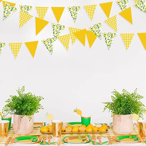 44 Ft Lemon Theme Bunting Banner Garland for Parties