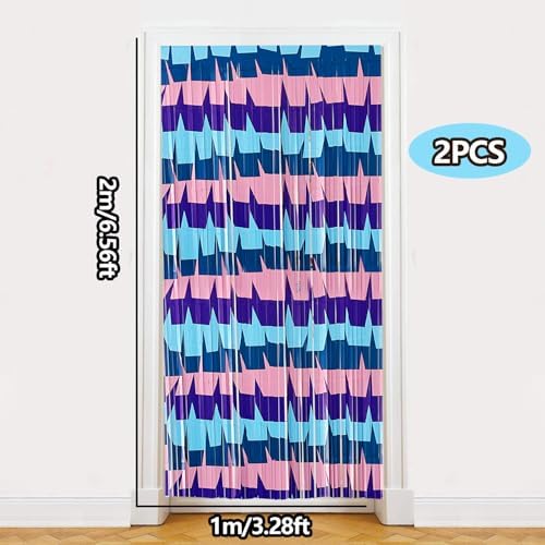 Gaming Party Backdrops 2 Pack Llama Tinsel Foil Curtains