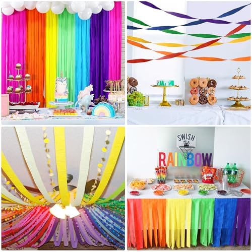 Oun Nana Crepe Paper Streamers 6 Rolls Rainbow