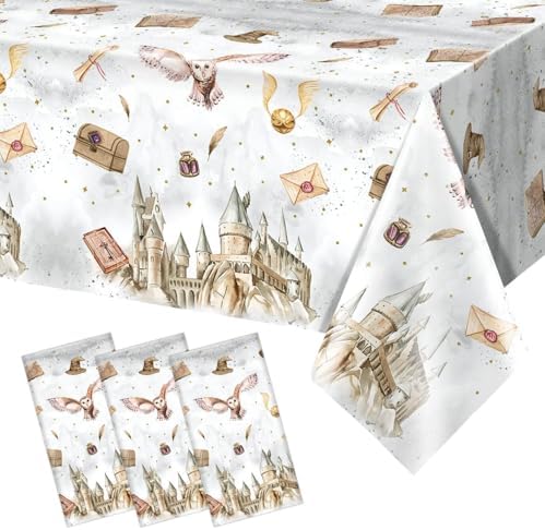 3 Pieces Magical Wizard Party Tablecloth for Boys Girls