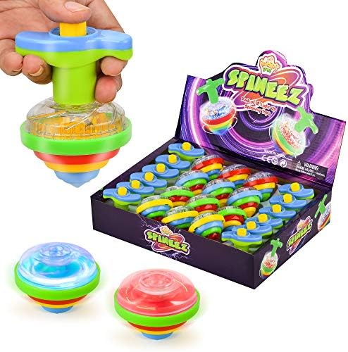 IPIDIPI TOYS Light Up Spinning Tops 12-Pack Blue