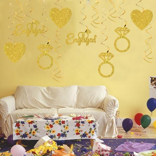 Maicaiffe Were Engaged Hanging Swirl Decorations 14 Pcs