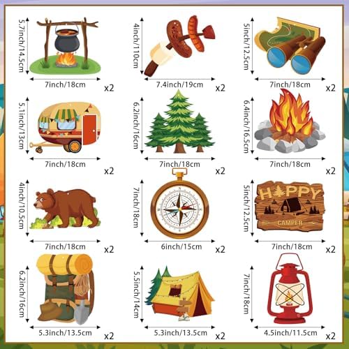 Camping Hanging Swirls 58 Pieces Party Decor