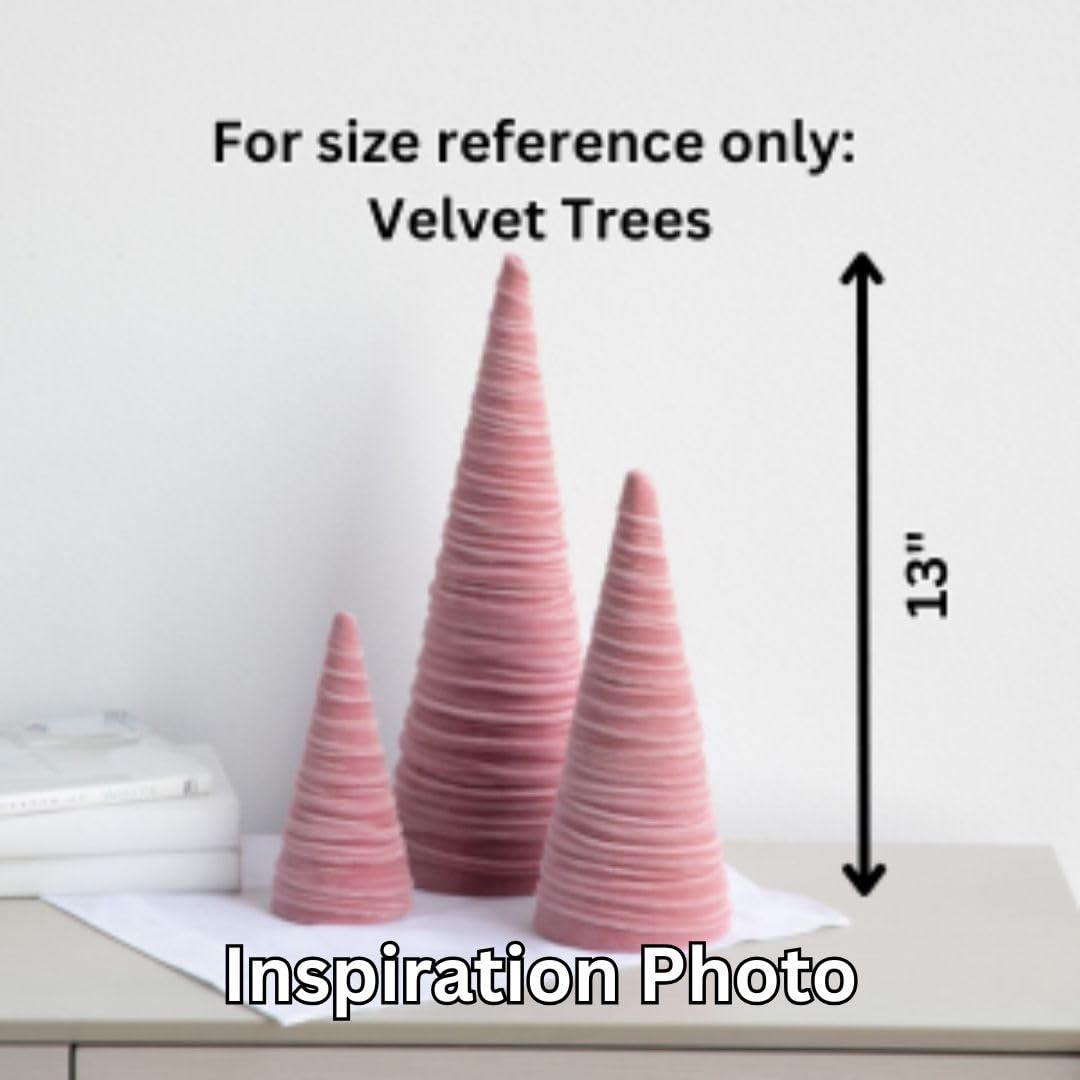 Red Velvet Cones Set of 3 for Romantic Decor
