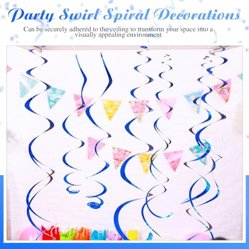 36 Pcs Hanging Swirl Streamers Blue Decorations